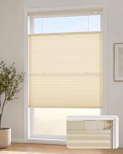 Lazblinds TDBU Cellular Shades, 46" W X 64" H, Beige - color: Light Filtering - Beige, size: 46"W X 64"H