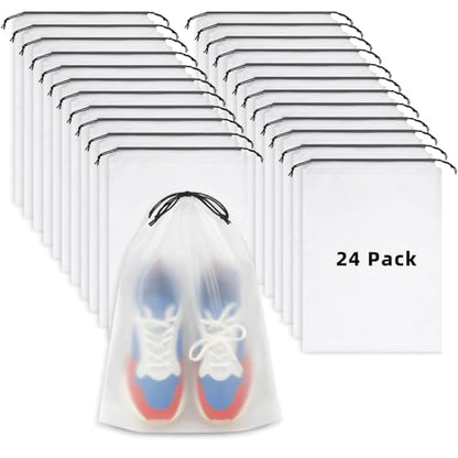 LazyMe Clear Shoe Bags for Travel, 11.8 x 15.7 Inch, 24 Pcs - color: Clear 24pcs