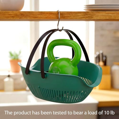 Nuogo 3 Pcs Garden Harvest Basket with Dividers Tool Caddy,Dark Green - color: Dark Green