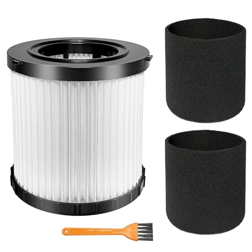 DCV5801H HEPA Filter Compatible with DEWALT DCV580H, DCV581H 20V MAX Wet/Dry Vacuum, with 2 Foam Sleeve Filters & 1 Brush - color: 1 Pack