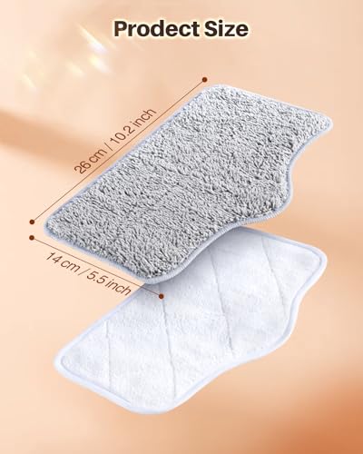 6 Pack Steam Mop Pads, Compatible with KS-7883/KS-7880 - color: White and Gray