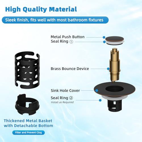 Universal Bathroom Sink Drain Stopper Hair Catcher, Oil Rubbed Bronze - color: Oil Rubbed Bronze