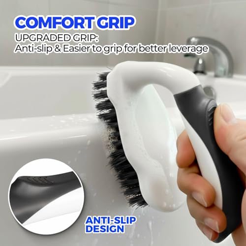 Holikme 6 Pack Cleaning Brush Scrub Brush Kitchen Brush for Floor,Black - color: Black