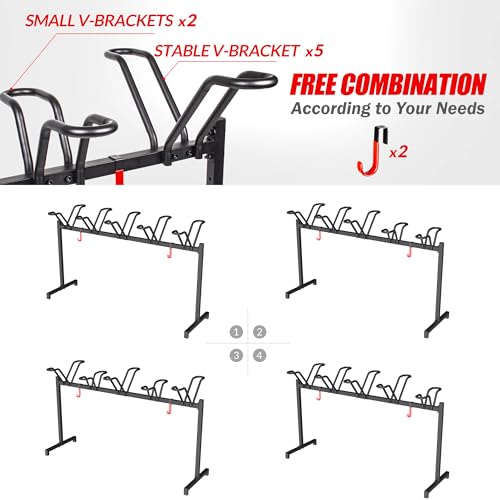 Sttoraboks 5-Bike Floor Stand, Adjustable Garage Bike Storage Rack - size: 5 Bikes
