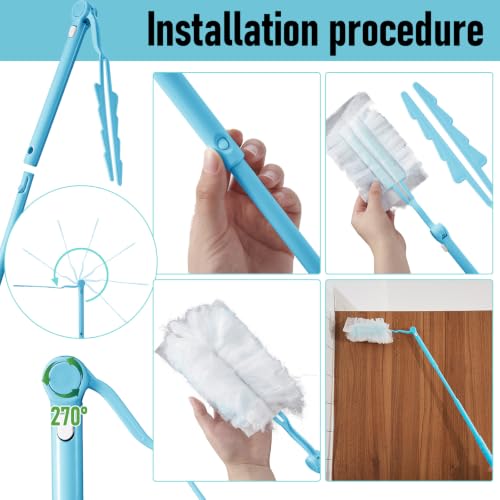 Colingmill 4 Pack Replacement Duster Handles, 3 Ft Extendable, Sky Blue - color: Sky Blue