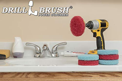 Bathroom Accessories - Cleaning Supplies - Bath Mat - Shower Door Cleaner - color: 3x Red Pads 3x Light Blue Pads
