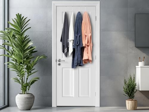 Mars-Rock Single Over Door Steel Hooks 10 Pack Fit 1-3/8" Door 5.5" White - color: F: 10Pack 5.5"Length