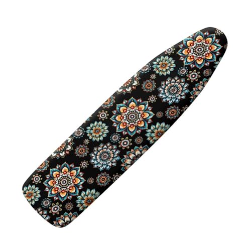 Boho Floral Ironing Board Cover and Pad 15x54 Inch, Vintage Ironing Board Cover with Elastic Edge Scorch and Stain Resistant Ironing Covers - color: Boho Floral