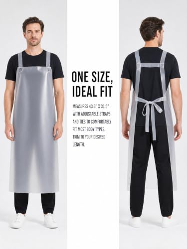 Molaxhome TPU Waterproof Apron Lightweight Oil-resistant Chef Apron - color: Transparent