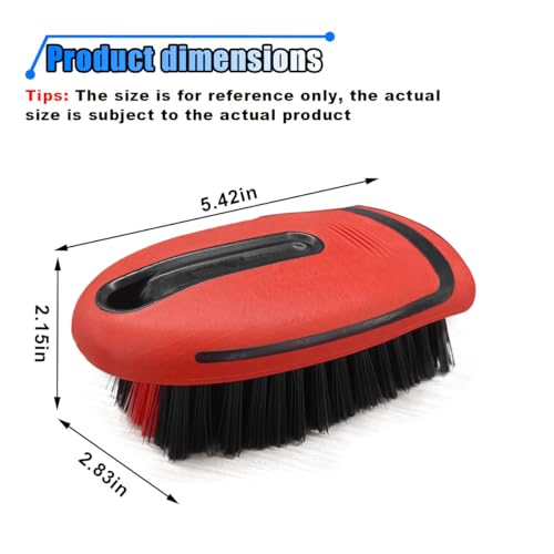 Carpet and Upholstery Cleaning Brush - Stiff Bristle Carpet Scrubber Car Cleaning Brush for Car Interior and Home - Leather Brush Auto Detailing Scrub Brushes for Couch, Floor Mats, Clothes (Red) - color: Red