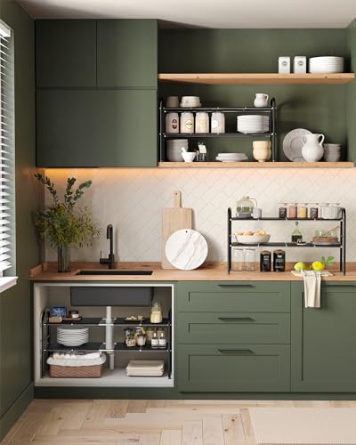 Under Sink Organizers and Storage,Expandable under cabinet organizer Shelf - size: 8 Panels