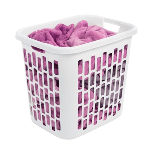 Sterilite Ultra Easy Carry Plastic Dirty Clothes Laundry Basket Hamper with Integrated Handles and Ventilation Holes, White (8 Pack) - size: 8 Pack