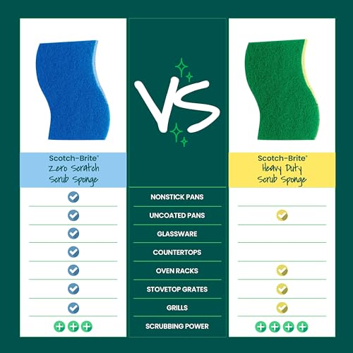 Scotch-Brite Zero Scratch Scrub Sponge, 3 Pack