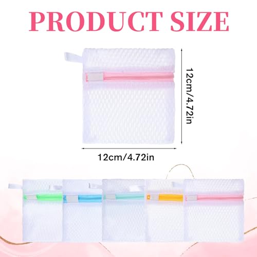 5 Pack Laundry Pod Bags with Zipper, Portable Delicate Laundry Bag, Small Wash Bags for Laundrys Pacs & Scent Crystals, Machine Maintenance