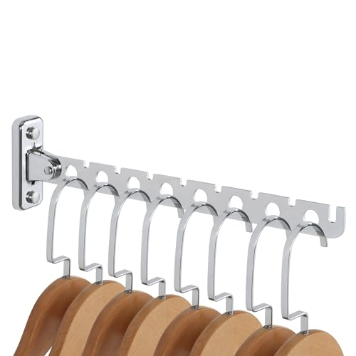 Alise Clothes Drying Rack Wall Mounted,Folding Coat Hanger,Polished Chrome - color: Chrome, size: (1 Pack)1008 8-Holes