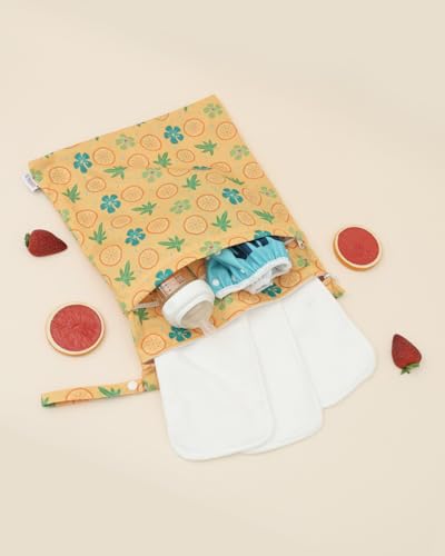 ALVABABY 3 Pack Wet Dry Bags for Cloth Diapers, Swimsuits & Gym Clothes, Waterproof Reusable Baby Diaper Bag with 2-Zippered Compartments, Hanging Strap, Machine Washable, Small/Medium/Large for Dayca - color: Classical symbol 05