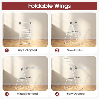 APEXCHASER PEXCHASER Foldable Clothes Drying Rack - color: Gray, size: 2 Wings