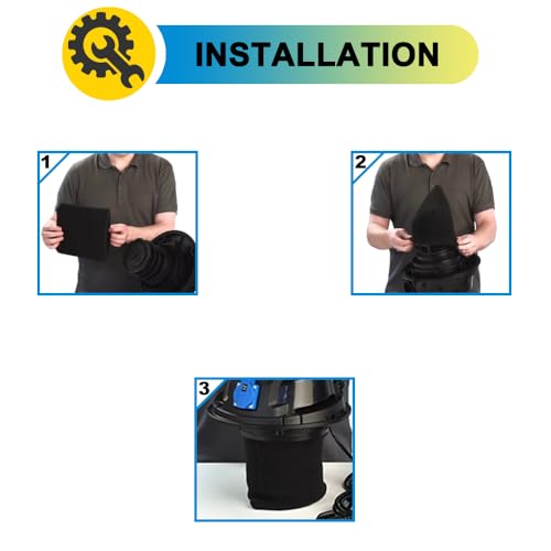 5 Pack VFF21 Foam Filters for Most Vacmaster 2.5 to 5 Gal Wet/Dry Vacuums