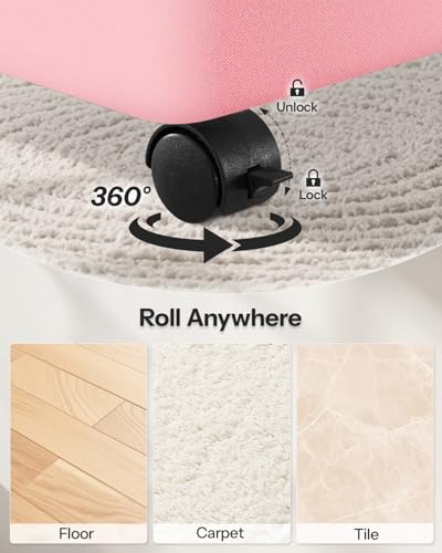 Double Laundry Basket with Wheels and Lid, 150L Clothes Hampers for Laundry - color: Pink, size: 150L