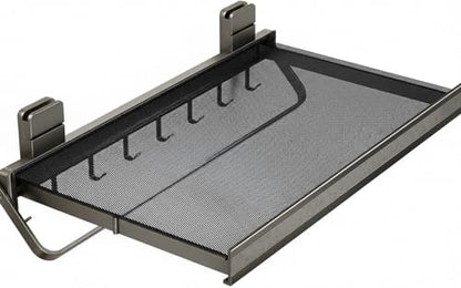 Indoor Clothes Drying Rack Foldable,Wall Mounted Retractable - color: Gray