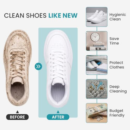 Shoe Washing Machine Bag for Washer and Dryer – 2pc Reusable Shoe Cleaning Bag for Sneakers & Tennis Shoes - color: GREY