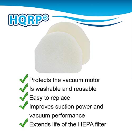 HQRP 2-pack Foam & Felt Filter Kit Compatible with Shark Navigator NV100, NV100 26, NV105, NV106, UV300, UV300 26 Upright Vacuum Cleaner, Replacement parts XFF450, XFL100