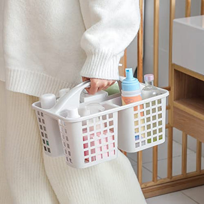 Portable Shower Caddy Basket Plastic Storage Basket with Divided Light Grey - color: Light Grey