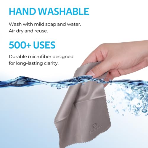 SmoTecQ 12 Pack Premium Microfiber Glasses Cleaning Cloths - Ultra Soft & Scratch Free for Eyeglasses, Sunglasses, Camera Lenses, Tablets & Screens - Washable & Reusable - size: 12 Pack