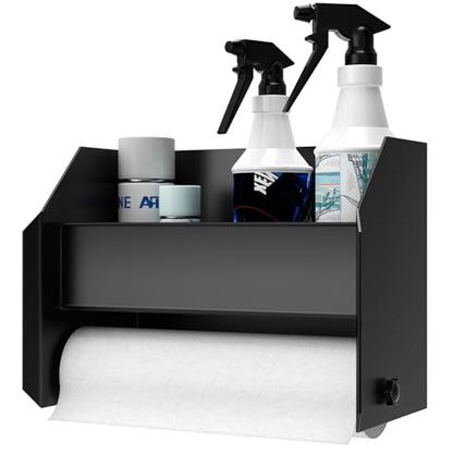 woiron Aluminum Hand Cleaning Station Organizer Bracket (Black) - color: Black
