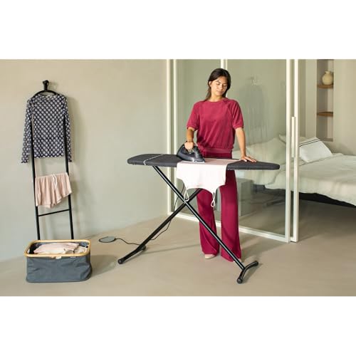 Brabantia Premium Ironing Board with Heat Resistant Parking Zone | X-Large (Size D) | Fairtrade Denim Black | Tall & Wide, Adjustable Height (31-40"), Easy Fold, Anti-Collapse Lock, Non-Slip Feet - color: Denim Black