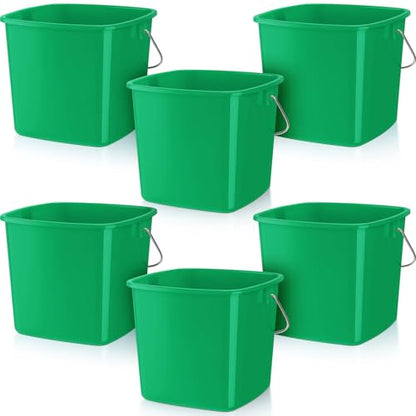 Zhehao 6 Pcs 3 Quart Small Sanitizer Cleaning Bucket, Dark Green - color: Dark Green