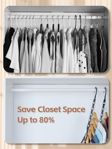 HOUSE DAY Space Saving Hangers 8 Pack, Closet Organizers and Storage - color: Black, size: 8 Pack