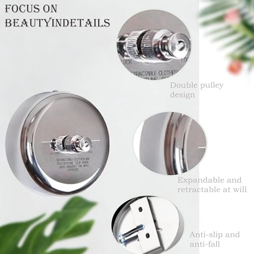 2-Pack Retractable Clothesline, Outdoor Laundry Drying Line