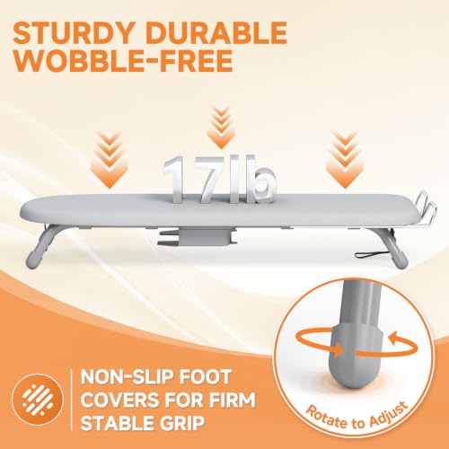 APEXCHASER Small Ironing Board, Iron Board with Iron Rest & Holder, Grey - color: Gray