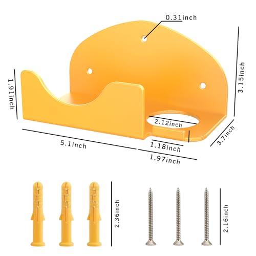 Leaf Blower Rack, Wall-Mounted Tool Hanger Compatible with DCE100B, Grass Trimmers, Hedge Trimmers & Garden Power Tools for Garage Organization,2 Pack - color: Yellow-2 Pack