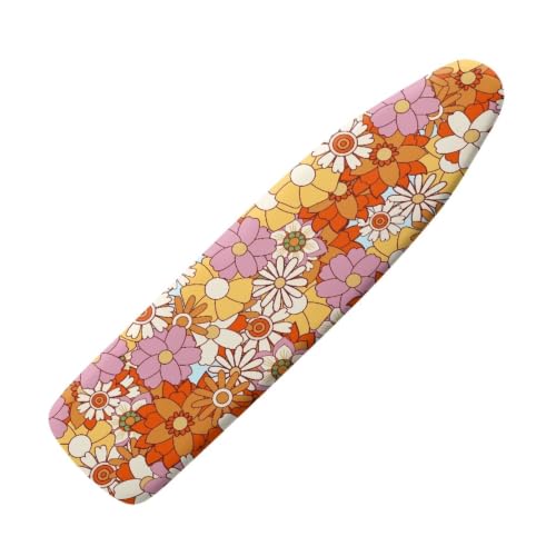 Home Ironing Board Cover, Heat Reflective Hippie Flower Ironing Board Cushion with Elastic Edge - color: Hippie Flower