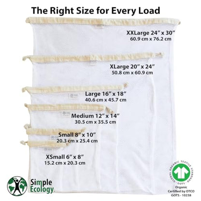 Simple Ecology Organic Cotton Mesh Laundry Bag – Medium 2-Pack - size: Medium 2-pack