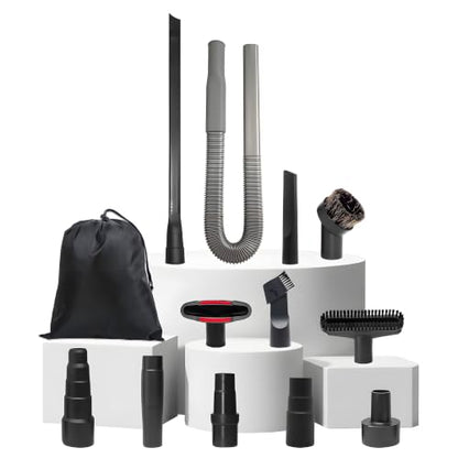 Upgraded Dryer Lint Vent Cleaner Kit & Vacuum Attachments Brushes Compatible with Shop Vacs 2-1/4'' 1-7/8'' 1-3/8'' 1-1/4 Inch- Flexible Vacuum Crevice Attachment Tool for Shop Vac Accessories