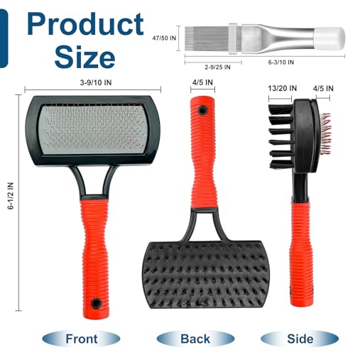 Cenipar Air Conditioner Coil Cleaning Brush Fin Comb Straightener 2 PCS Include Dual-Sided HVAC Coil Cleaning Brush and Metal Radiator Fin Comb for Air Conditioner Condenser (Red) - color: Red