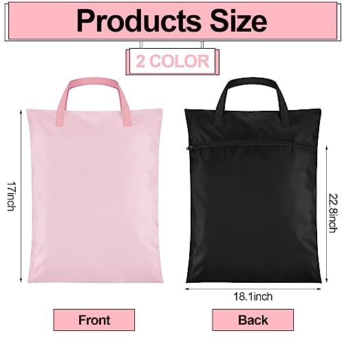 Oudain 2 Pcs Travel Laundry Bags Waterproof Dirty Clothes Bag, Pink, Black - color: Pink, Black