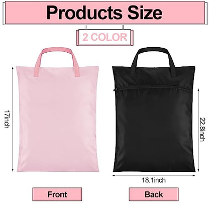Oudain 2 Pcs Travel Laundry Bags Waterproof Dirty Clothes Bag, Pink, Black - color: Pink, Black