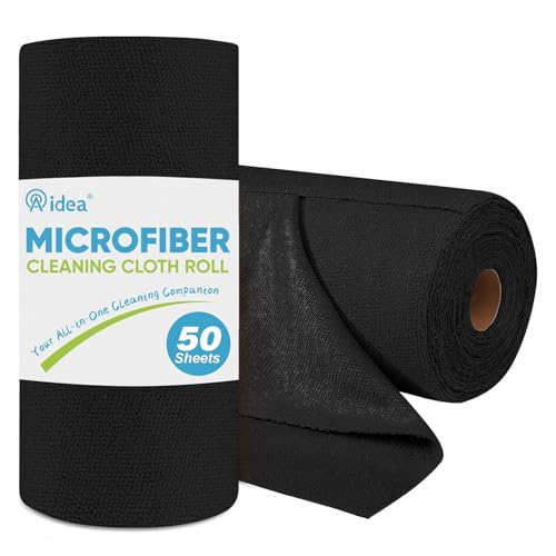 AIDEA Microfiber Cleaning Cloth Roll-50PK, Reusable Paper Towels 11.5×11.5" - color: Black
