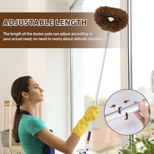 FONUNO Ceiling Fan Cleaner Duster High Ceiling Extended Fan Blade Cleaner - color: Brown