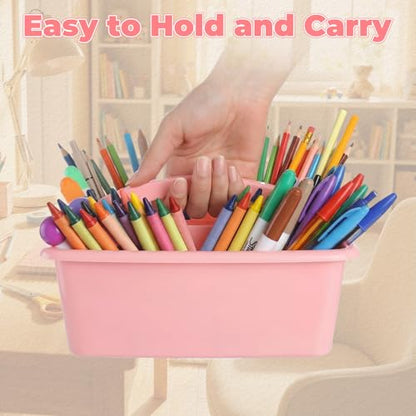 Kathfly 12 Pack Classroom Caddy Organizer with Handle Bulk, Mixed Color 1 - color: Mixed Color 1