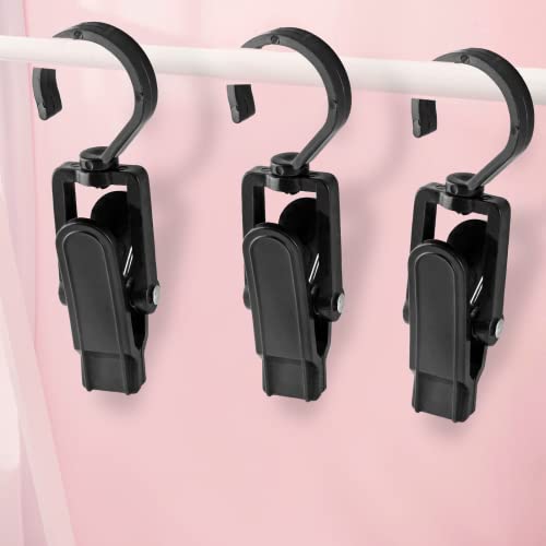 Jiozermi 10 PCS Laundry Hooks Clip, Plastic, Black - color: Black, size: 10