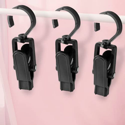 Jiozermi 10 PCS Laundry Hooks Clip, Plastic, Black - color: Black, size: 10
