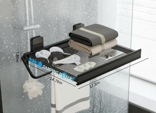 Indoor Clothes Drying Rack Foldable,Wall Mounted Retractable - color: Black