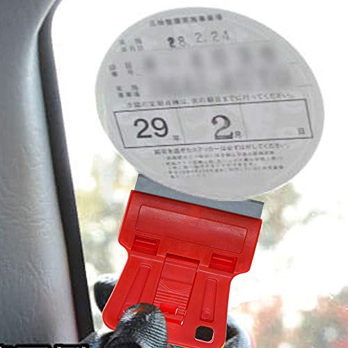 1.5 inches High Visibility Mini Razor Blade Scraper Glass Scraper Red Paint Window Scraper with 5 Metal Scraper Razor Blades 5 Dual Plastic Double Edge Razor Blades Removing Decal Stickers - color: Set D