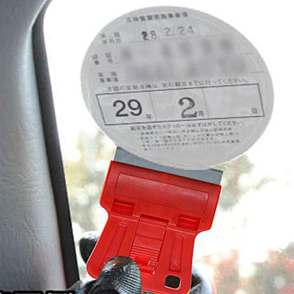 1.5 inches High Visibility Mini Razor Blade Scraper Glass Scraper Red Paint Window Scraper with 5 Metal Scraper Razor Blades 5 Dual Plastic Double Edge Razor Blades Removing Decal Stickers - color: Set D