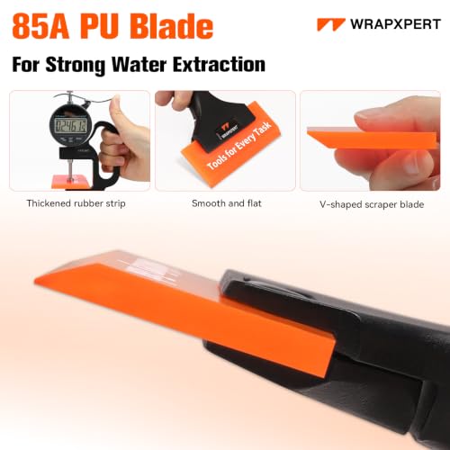 WRAPXPERT Rubber Squeegee 2 Pack, Window Tint Squeegee 5.1x 2 inch, Professional Tint Tool with 85A PU Blade for Front Windows Rear Glass, Auto Car Glass Film Installation - size: 2 Pack, No Handle